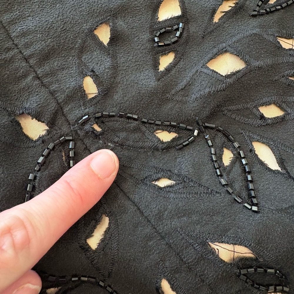 KAS New York Mari Beaded Cutout Black Dress XS - Picture 10 of 10